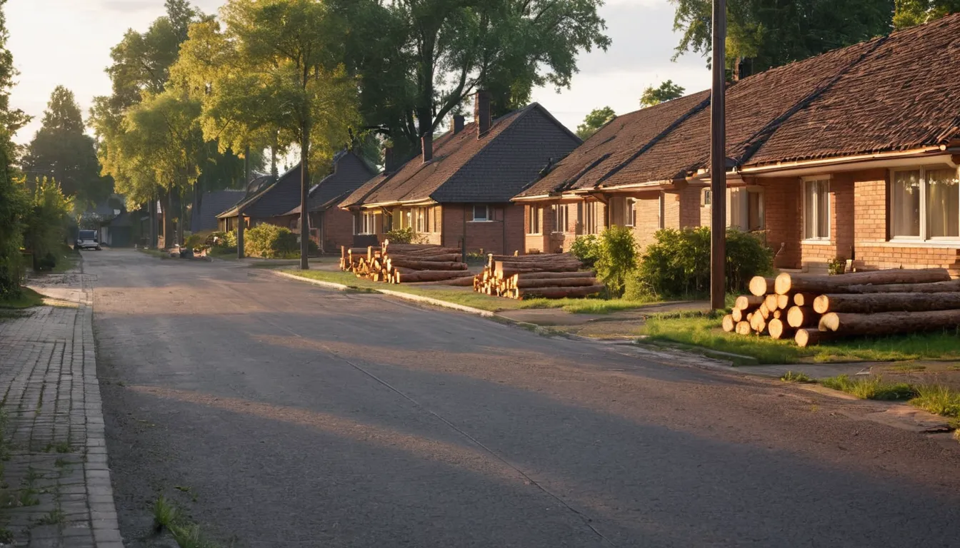 A neighborhood street with mature trees and bungalows in Skokie